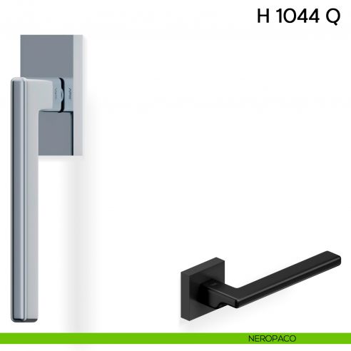 Maniglia per finestra martellina DK H 1044 Q Valli collezione Fusital neropaco