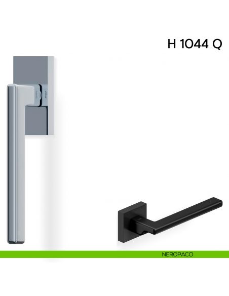 Maniglia per finestra martellina DK H 1044 Q Valli collezione Fusital neropaco