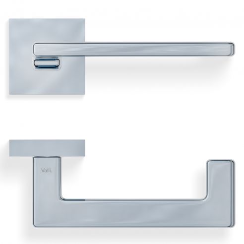Maniglia per porta H 1044 Q U Valli collezione Fusital con rosetta quadra