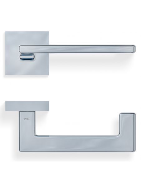 Maniglia per porta H 1044 Q U Valli collezione Fusital con rosetta quadra