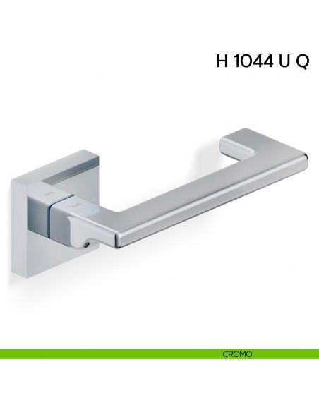 Maniglia per porta H 1044 Q U Valli collezione Fusital con rosetta quadra cromo