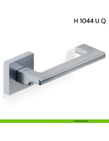 Maniglia per porta H 1044 Q U Valli collezione Fusital con rosetta quadra cromosat