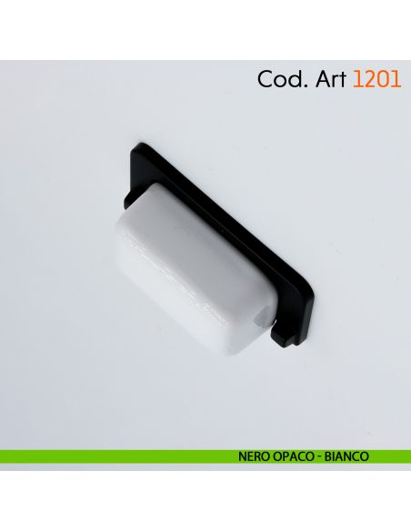 Maniglia rustica con porcellana per mobile shabby Cosmov articolo 1201 nero opaco - bianco