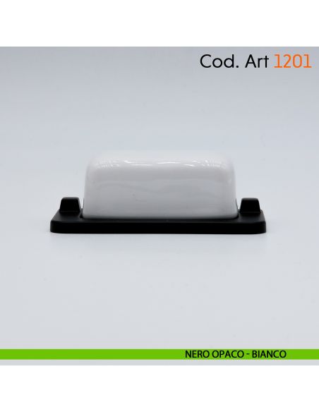 Maniglia rustica con porcellana per mobile shabby Cosmov articolo 1201 nero opaco - bianco