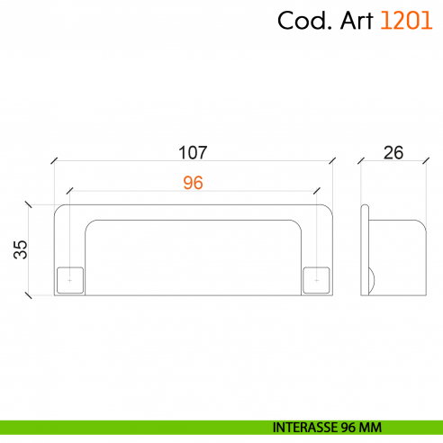 Maniglia rustica con porcellana per mobile shabby Cosmov articolo 1201 interasse 96 mm