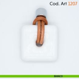 Pomolo pendente in porcellana e cuoio per mobile shabby Cosmov articolo 1207 2