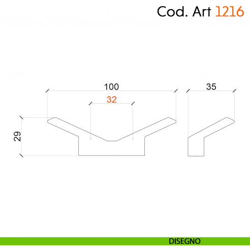 Maniglia di design per mobile moderno Cosmov articolo 1216 disegno