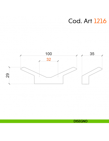 Maniglia di design per mobile moderno Cosmov articolo 1216 disegno