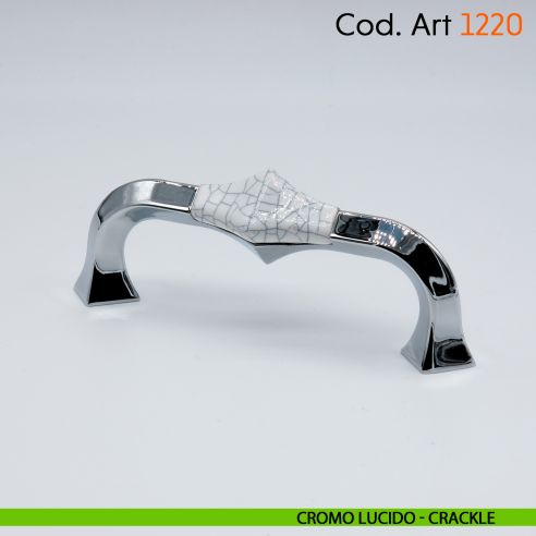Maniglia in porcellana shabby per mobile rustico Cosmov articolo 1220 cromo lucido - crackle