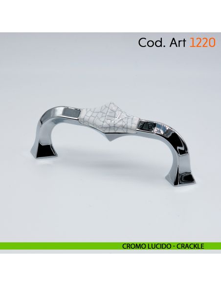 Maniglia in porcellana shabby per mobile rustico Cosmov articolo 1220 cromo lucido - crackle