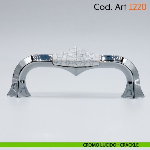 Maniglia in porcellana shabby per mobile rustico Cosmov articolo 1220 cromo lucido - crackle