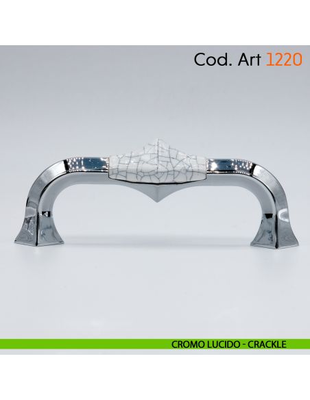 Maniglia in porcellana shabby per mobile rustico Cosmov articolo 1220 cromo lucido - crackle