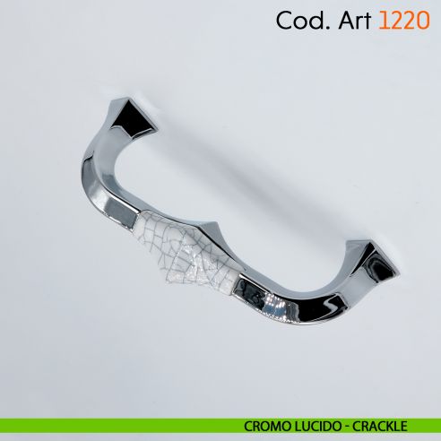 Maniglia in porcellana shabby per mobile rustico Cosmov articolo 1220 cromo lucido - crackle