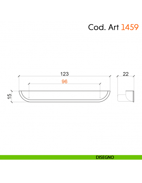 Maniglia incasso di design per mobile moderno Cosmov articolo 1459 disegno