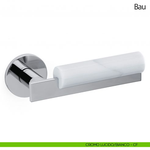 Maniglia per porta Bau Olivari bassa cromo lucido - marmo bianco