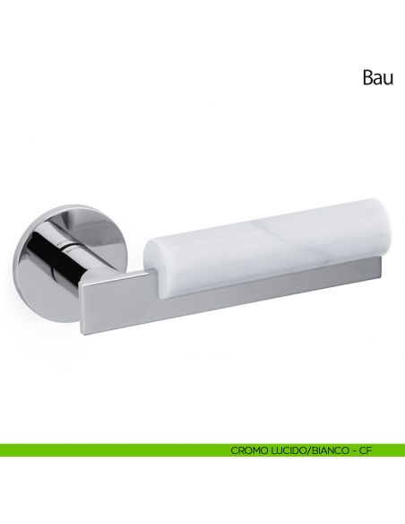 Maniglia per porta Bau Olivari bassa cromo lucido - marmo bianco