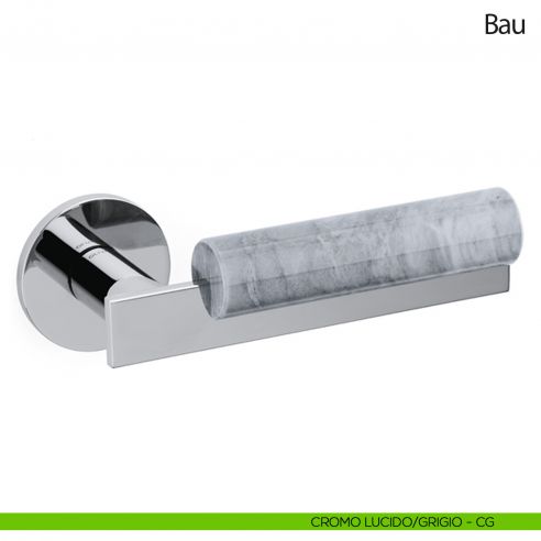 Maniglia per porta Bau Olivari bassa cromo lucido - marmo grigio