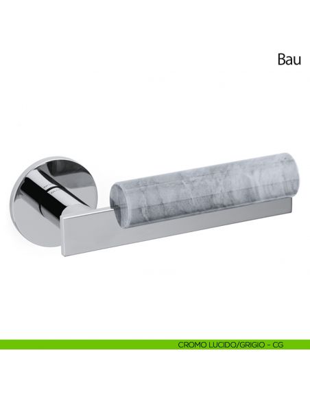 Maniglia per porta Bau Olivari bassa cromo lucido - marmo grigio