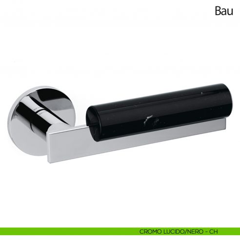 Maniglia per porta Bau Olivari bassa cromo lucido - marmo nero