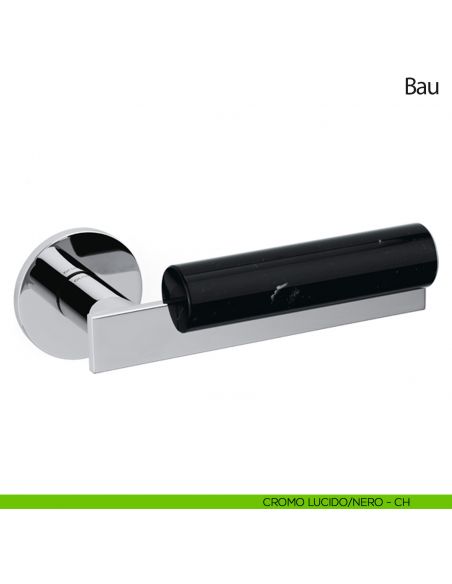 Maniglia per porta Bau Olivari bassa cromo lucido - marmo nero