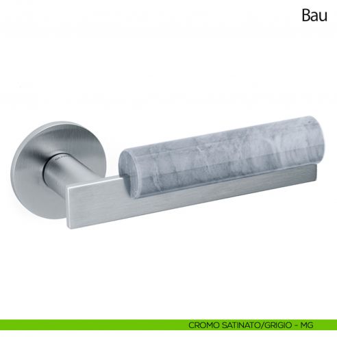 Maniglia per porta Bau Olivari bassa cromo satinato - marmo grigio