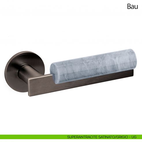 Maniglia per porta Bau Olivari bassa superantracite satinato - marmo grigio