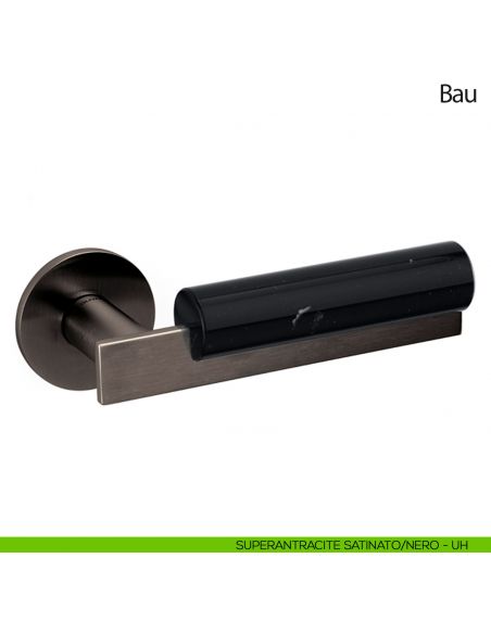 Maniglia per porta Bau Olivari bassa superantracite satinato - marmo nero