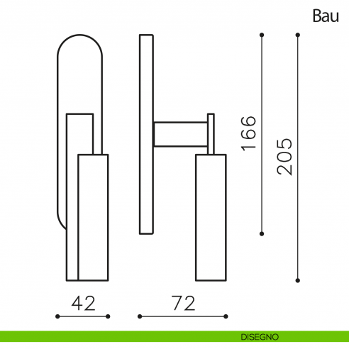 Maniglia per finestra cremonese Bau Olivari disegno