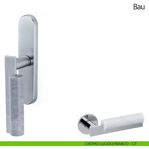 Maniglia per finestra cremonese Bau Olivari cromo lucido - bianco