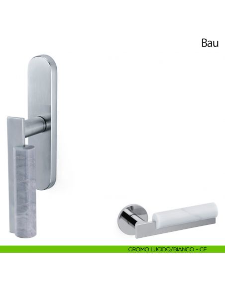 Maniglia per finestra cremonese Bau Olivari cromo lucido - bianco