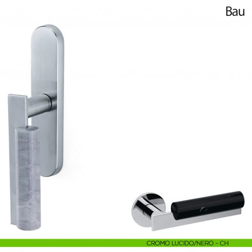 Maniglia per finestra cremonese Bau Olivari cromo lucido - nero