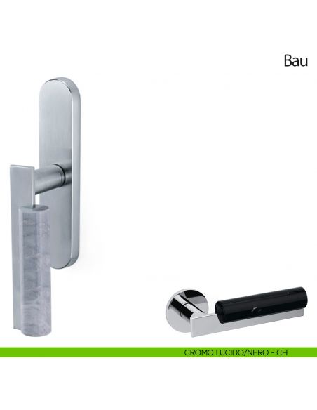 Maniglia per finestra cremonese Bau Olivari cromo lucido - nero