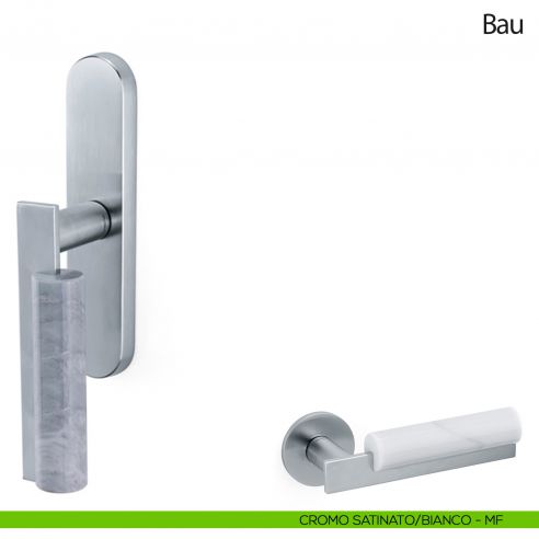 Maniglia per finestra cremonese Bau Olivari cromo satinato - bianco