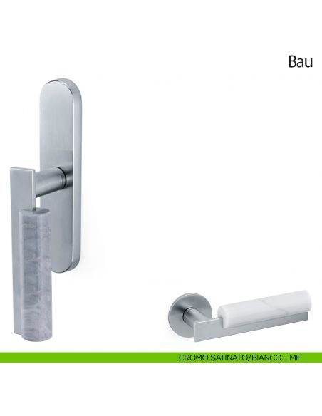 Maniglia per finestra cremonese Bau Olivari cromo satinato - bianco