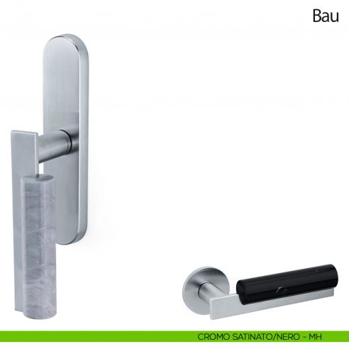 Maniglia per finestra cremonese Bau Olivari cromo satinato - nero