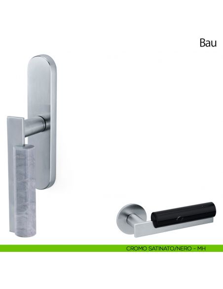Maniglia per finestra cremonese Bau Olivari cromo satinato - nero