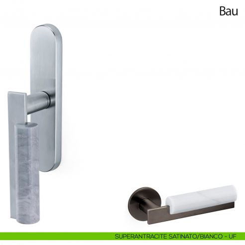 Maniglia per finestra cremonese Bau Olivari superantracite satinato - bianco