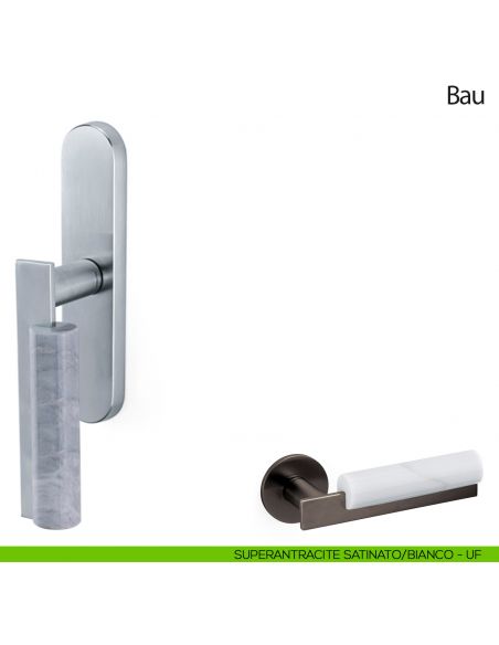 Maniglia per finestra cremonese Bau Olivari superantracite satinato - bianco