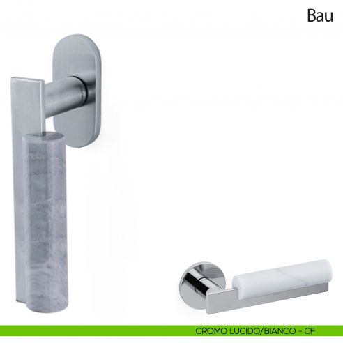 Maniglia per finestra martellina DK Bau Olivari cromo lucido - bianco