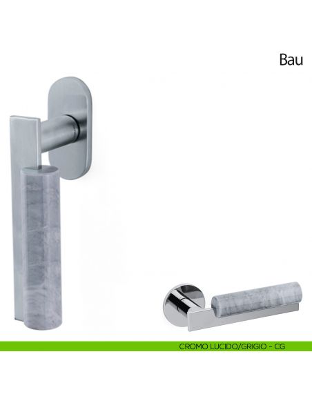 Maniglia per finestra martellina DK Bau Olivari cromo lucido - grigio