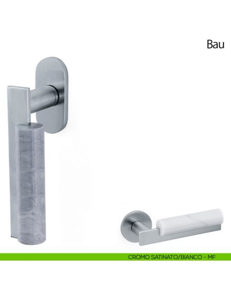 Maniglia per finestra martellina DK Bau Olivari cromo satinato - bianco