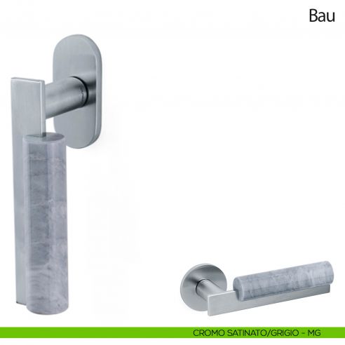 Maniglia per finestra martellina DK Bau Olivari cromo satinato - grigio