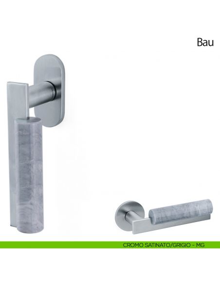 Maniglia per finestra martellina DK Bau Olivari cromo satinato - grigio