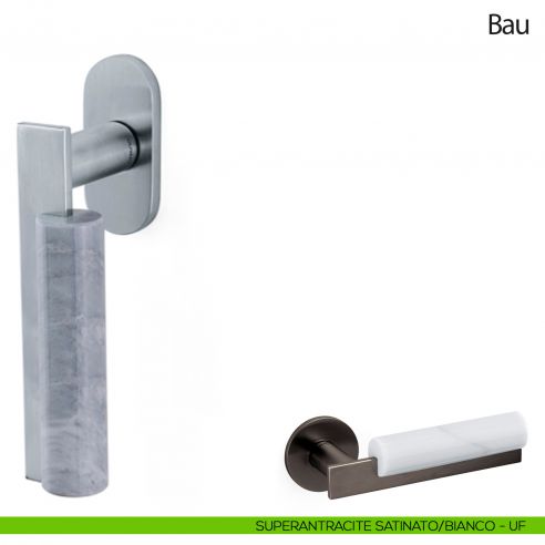 Maniglia per finestra martellina DK Bau Olivari superantracite satinato - bianco