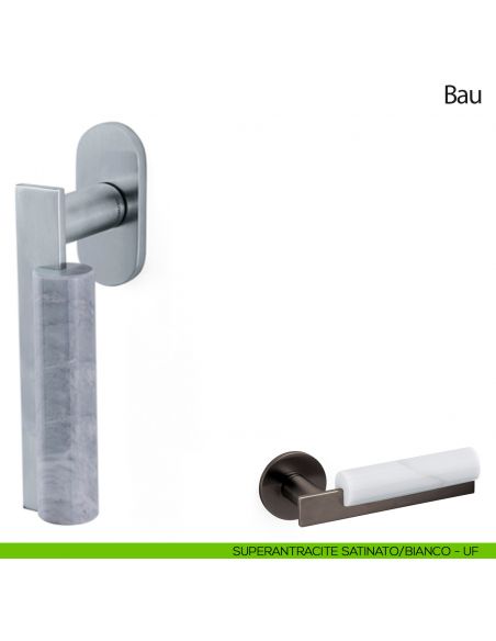 Maniglia per finestra martellina DK Bau Olivari superantracite satinato - bianco