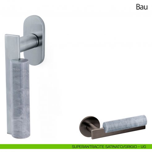 Maniglia per finestra martellina DK Bau Olivari superantracite satinato - grigio