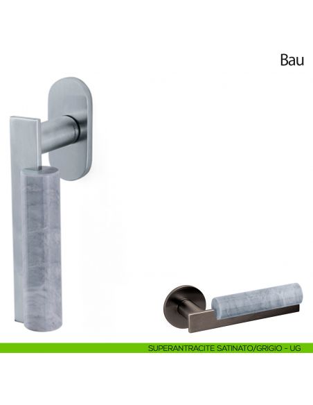 Maniglia per finestra martellina DK Bau Olivari superantracite satinato - grigio