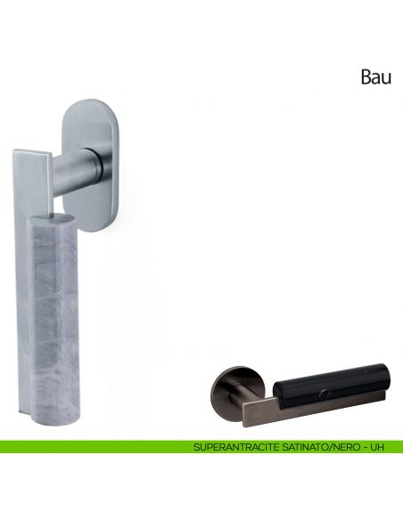 Maniglia per finestra martellina DK Bau Olivari superantracite satinato - nero