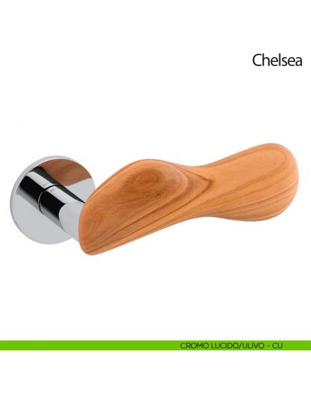 Maniglia per porta Chelsea Legno Olivari bassa cromo lucido - ulivo