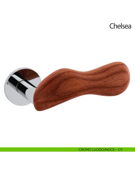 Maniglia per porta Chelsea Legno Olivari bassa cromo lucido - noce